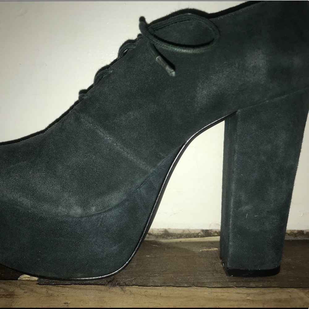 Lothian Shoes green suede heels - Picture 2 of 2
